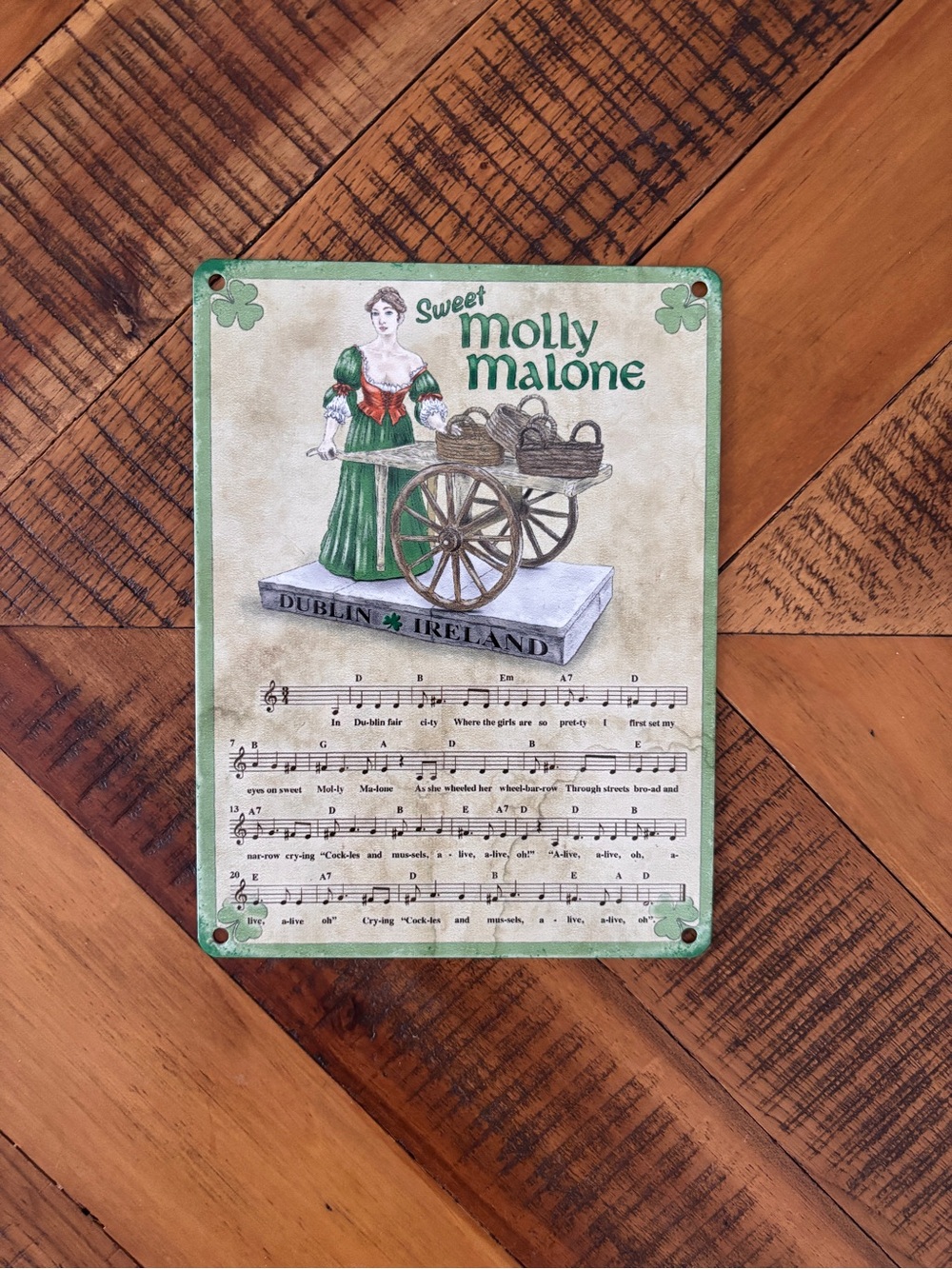 Sweet Molly Malone Dublin Ireland Tin Sign
